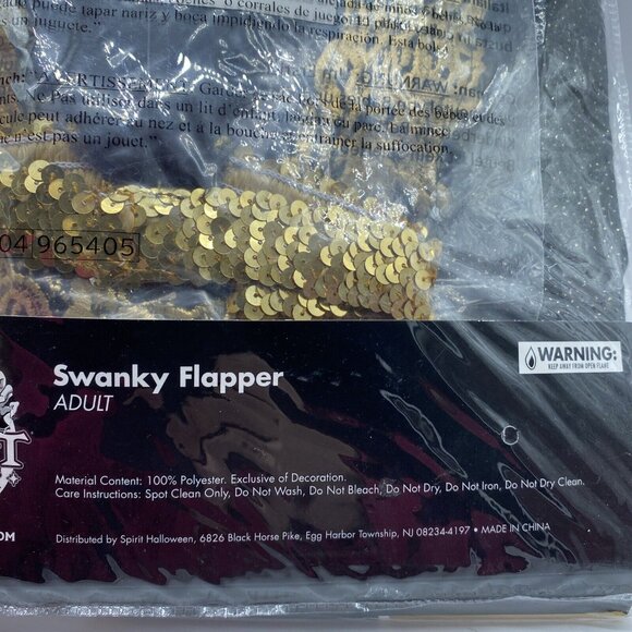 Spirit Swanky Flapper Adult Ladies Halloween Theatre Costume Size X-Large 14-16 - Picture 9 of 10